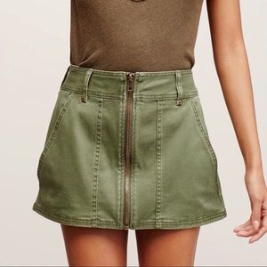 Free People Too Cool Military Green Skirt size 2
